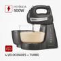 Imagem de Batedeira Bella Massa Platinum Mondial Grafite e Inox 500W B-42-P