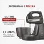 Imagem de Batedeira Bella Massa Platinum Mondial Grafite e Inox 500W B-42-P