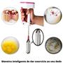 Imagem de Batedeira Manual Batedor de Ovos Creme Milkshake Ideal Para Massa Leve De Bolo Cupcake