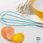 Imagem de Batedor De Ovos Farinha Fuê Batedeira Manual Cozinha Inox Silicone Mix Massas Bolos