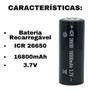 Imagem de Bateria 26650 Recarregável 16800Mah X900 T9 3,7-4,2V