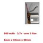 Imagem de Bateria  803030 Com 3 Fios 8mm X 30mm  X 30mm 3,7v