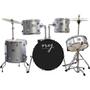 Imagem de Bateria Acústica 2t Cromada Prata Com Banco Ny-f1rst F097
