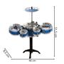 Imagem de Bateria Infantil Brinquedo Musical Criança Mini Instrumento Completa BW038AZ Menino Azul Importway