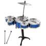 Imagem de Bateria Infantil Brinquedo Musical Criança Mini Instrumento Completa BW038AZ Menino Azul Importway