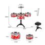 Imagem de Bateria Infantil De Brinquedo Musical Jazz Drum Mila Toys Completo Chimbal 3 Tambores Diversão Garantida