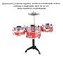 Imagem de Bateria Infantil De Brinquedo Musical Jazz Drum Mila Toys Completo Chimbal 3 Tambores Diversão Garantida