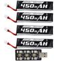 Imagem de Bateria Lipo Blomiky 1S 3,8V 450mAh 80C (4 Unidades) - com Plug PH2.0