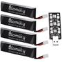 Imagem de Bateria Lipo Blomiky 1S 3,8V 450mAh 80C (4 Unidades) - com Plug PH2.0