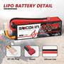 Imagem de Bateria Lipo Socokin 3S 11,1V 5200mAh 80C - Pacote com 2 Unidades - com Estojo Rígido
