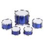 Imagem de Bateria musical infantil banqueta estilo profissional rocky boy 12 peças azul com pedal completa