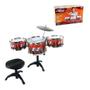 Imagem de Bateria Musical Infantil  com 3 tambores+ Banqueta