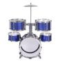 Imagem de Bateria musical infantil com pedal banco baqueta completa meninos azul