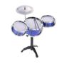 Imagem de Bateria musical infantil com tambor prato baqueta rock junior kids completa  