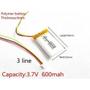 Imagem de Bateria Nova com 6mmx25mmx40mm 600mah com  plug 3,7v