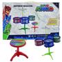 Imagem de Bateria Pequena PJ Masks Brinquedo 3 Tambores Prato Banqueta Candide 1735