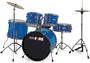 Imagem de Bateria Pro Fire Bumbo 20 - Azul Ferragem Cromada + Banqueta