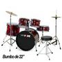 Imagem de Bateria Spanking Pro Fire Vinho Bumbo 22 Completa C/ Ferragem Cromada