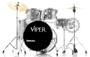 Imagem de Bateria Viper by X-Pro C.Ibañez Silver Sparkle Completa 20,10,12,14 com Ferragens, Pratos e Banco
