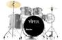 Imagem de Bateria Viper by X-Pro C.Ibañez Silver Sparkle Completa 20,10,12,14 com Ferragens, Pratos e Banco