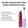 Imagem de Batom Líquido Cor Vinho Surprise Ruby Rose Mood Gloss Labial