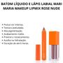 Imagem de Batom Líquido E Lápis Labial Mari Maria Makeup Lipmix Rose