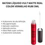 Imagem de Batom Líquido Vult Matte Real Color Vermelho Rubi 5Ml