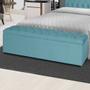 Imagem de Baú Jade 100Cm Calçadeira Estofada Suede Azul Tiffany