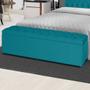 Imagem de Baú Jade 158Cm Calçadeira Estofada Suede Azul Turquesa