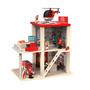 Imagem de BBtinker Wooden Fire Station Playset, Multicolor 3-Level Pretend Play Dollhouse com figuras, caminhão, helicóptero e acessórios, brinquedos educacionais de aprendizagem pré-escolar para crianças de 3 anos ou mais