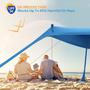 Imagem de Beach Canopy YENGIAM UPF50+ 3,4 x 3,4 m com postes de estabilidade