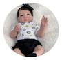 Imagem de Bebê Reborn  Boneca Toma Banho Olhos E Cabelos Castanhos 