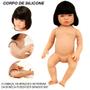 Imagem de Bebê Reborn Corpo Em Silicone Cabelo Moreno Pode Dar Banho