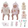 Imagem de Bebê Reborn Gêmeos Menina e Menino Silicone Sólido Suave Boneca Brastoy 15cm Com Kit Roupa Acessórios Pelúcia Pode Tomar Banho