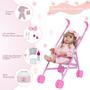 Imagem de Bebe Reborn Loira 46cm Enxoval Completo Carrinho Infantil