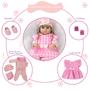 Imagem de Bebe Reborn Loira Barbie 46cm Vestido Rosa Lindos Itens