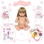 Imagem de Bebe Reborn Loira Princesa 46cm Enxoval Completo Pode Banho