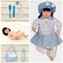 Imagem de Bebê Reborn Luxo Morena Manuela Azul Cegonha Dolls + Itens