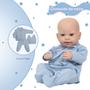 Imagem de Bebe Reborn Masculino Corpo de Silicone Careca Pijama Azul