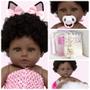 Imagem de Bebe Reborn Menina Cabelo Cacheado Enxoval Coelhinha Fofa