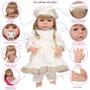 Bebe Reborn Menina Linda Recém Nascida Vestido Bege Enxoval - Cegonha Reborn Dolls Imagem de Bebe Reborn Menina Linda Recém Nascida Vestido Bege Enxoval