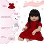 Imagem de Bebe Reborn Menina Morena Vestido Vermelho Pode Banho Barata