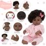 Imagem de Bebe Reborn Menina Negra 100% Silicone + Bolsa Roupão Pijama