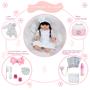 Imagem de Bebe Reborn Princesa Morena Enxoval Completo Vestido Branco