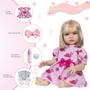 Imagem de Bebe Reborn Realista Loira Vestido Flamingo Envio Imediato