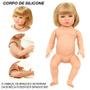 Imagem de Bebê Reborn Silicone Cabelo Loiro Bichinhos Cegonha Dolls