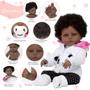 Imagem de Bebe Reborn Silicone Negra Enxoval Panda Kit Itens Pelúcia