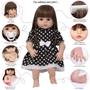 Imagem de Bebe Tipo Reborn Nicole Vestido Bolinha Completa Pode Molhar
