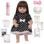 Imagem de Bebe Tipo Reborn Nicole Vestido Bolinha Completa Pode Molhar
