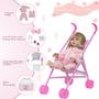 Imagem de Bebe Tipo Reborn Princesa Com Carrinho Kit 20 Acessórios